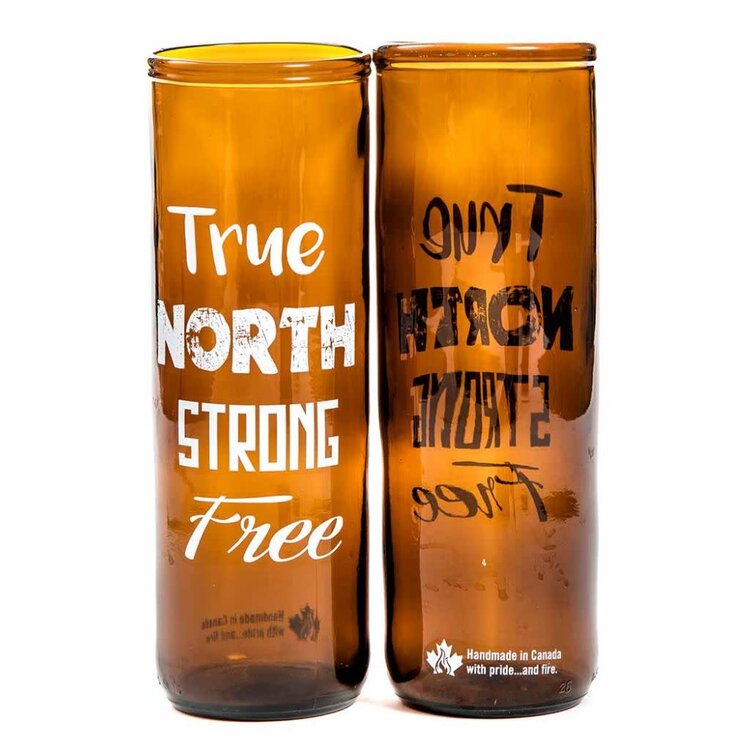 Rebeer Glasses True North Strong Free | Upcycled Beer Glass