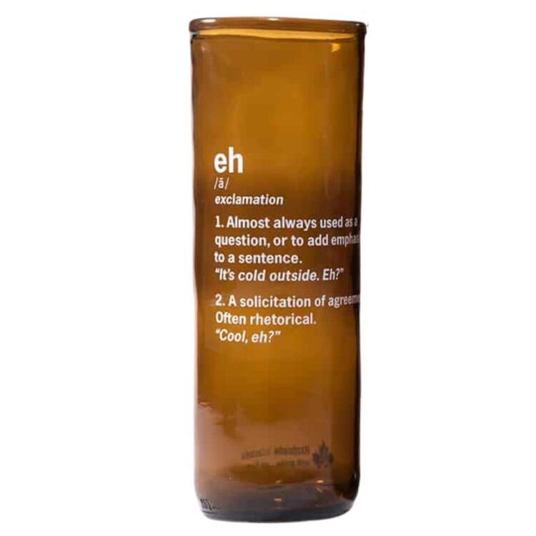 Rebeer Glasses 'Eh' Canadianism | Upcycled Beer Glass