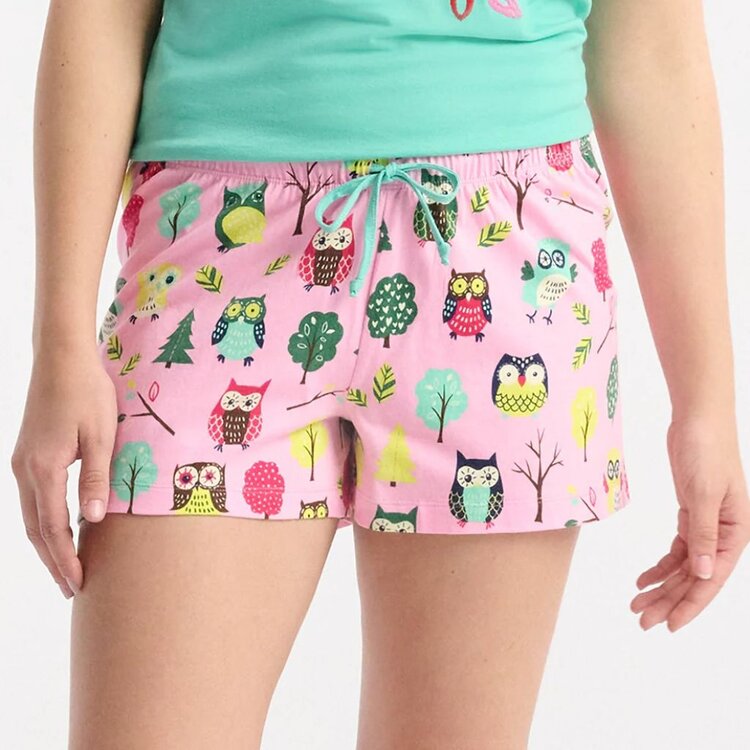 Little Blue House by Hatley Owls | Sleep Shorts