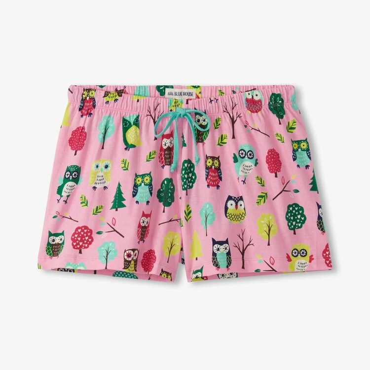 Little Blue House by Hatley Owls | Sleep Shorts