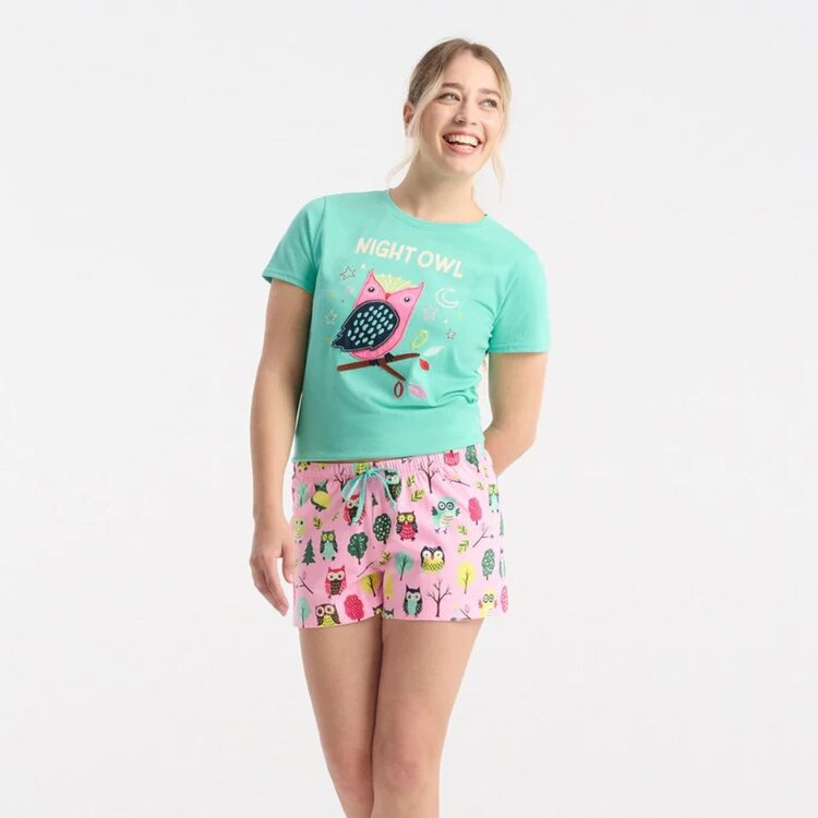 Little Blue House by Hatley Owls | Sleep Shorts