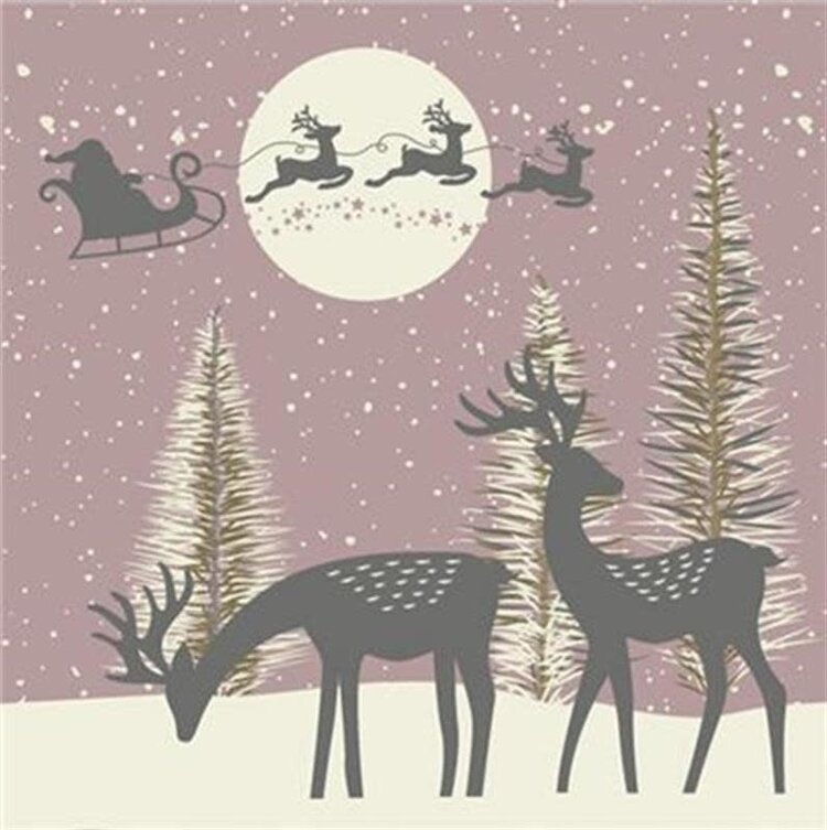 Daisy Napkins Santa + Deer | Paper Napkins