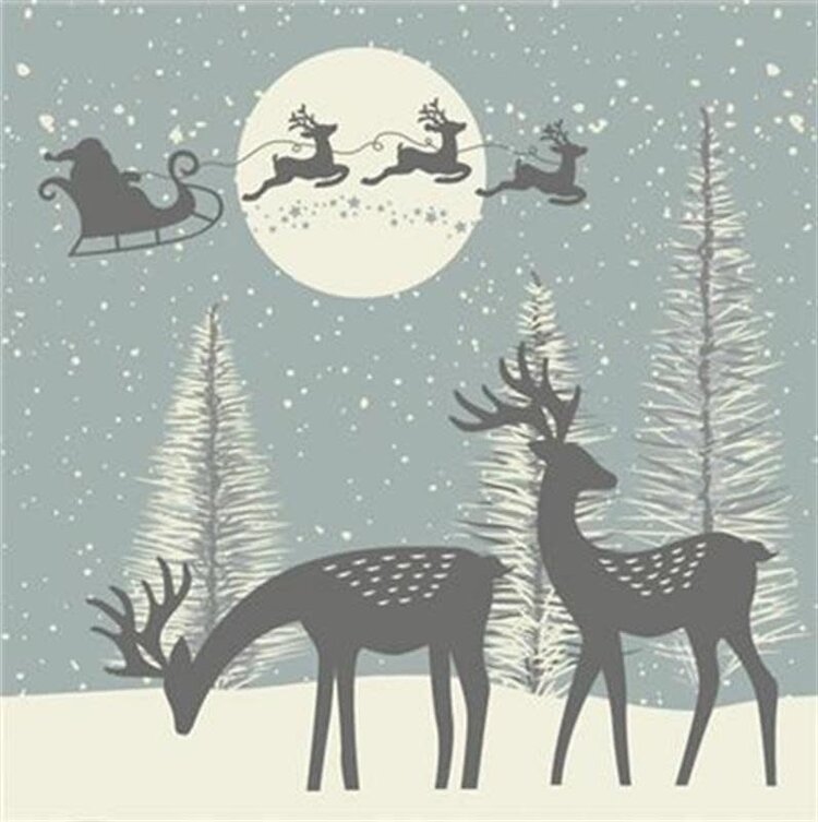 Daisy Napkins Santa + Deer | Paper Napkins