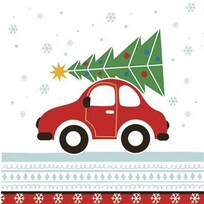 Daisy Napkins Christmas Car | Paper Napkins