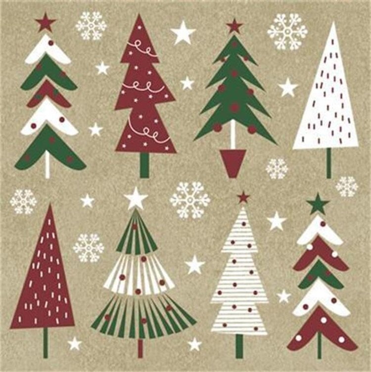 Daisy Napkins Christmas Trees | Paper Napkins