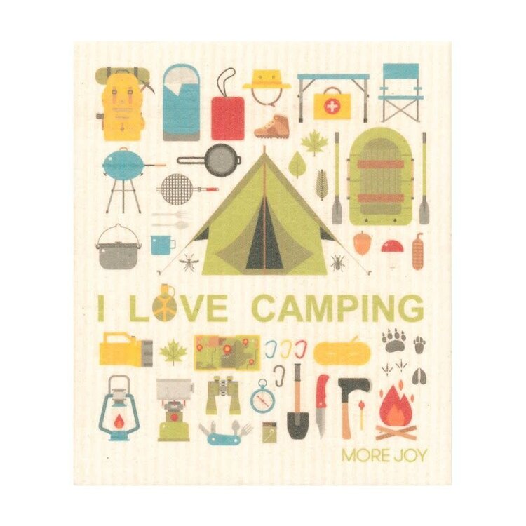 MORE JOY I Love Camping |  Dishcloth