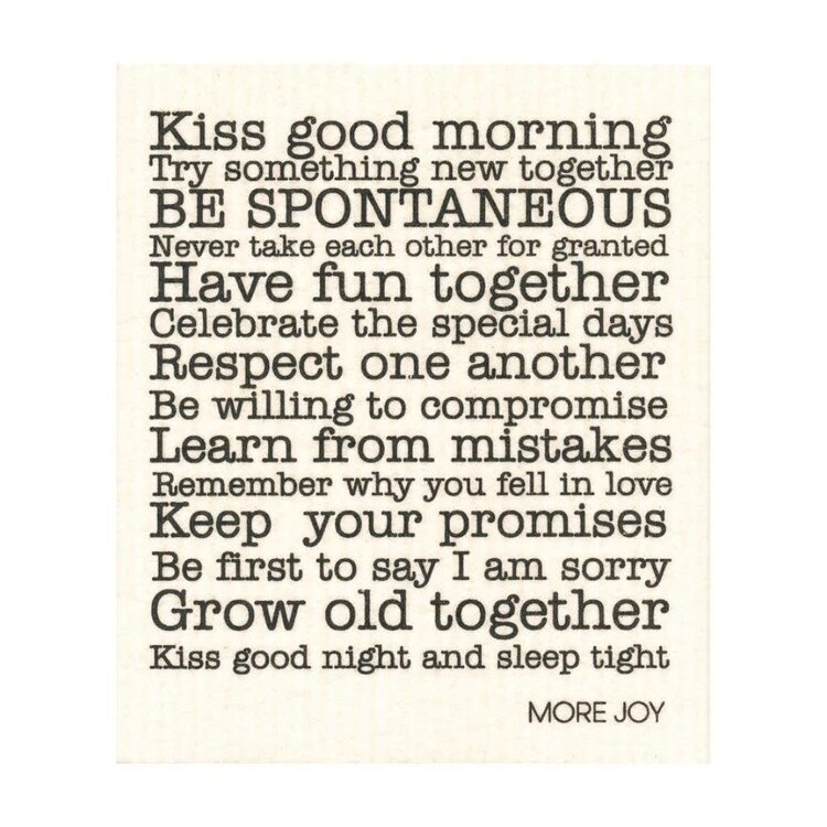 MORE JOY Rules of Love |  Dishcloth