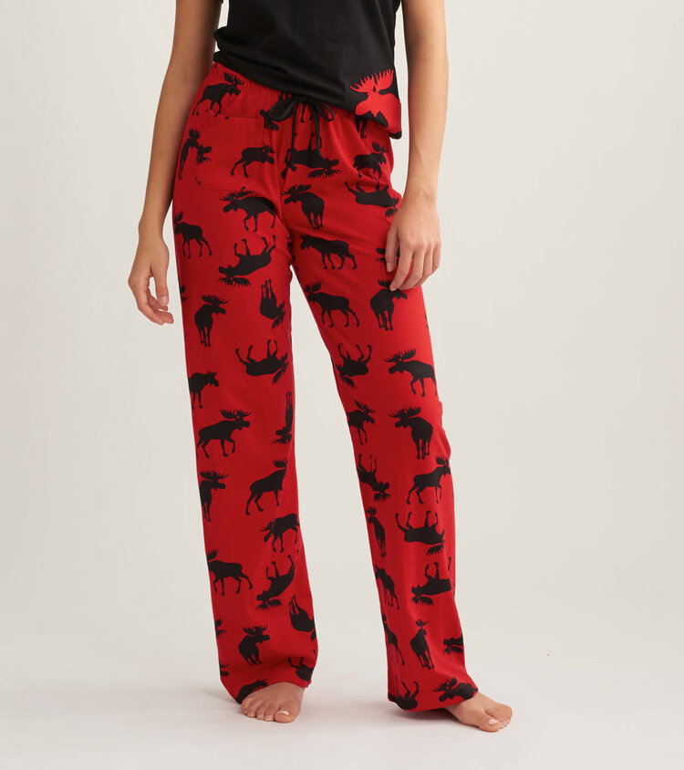 Little Blue House by Hatley Moose on Red | Jersey Knit Pants