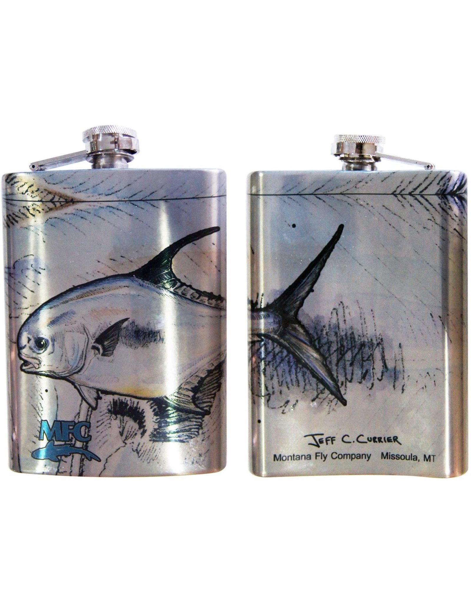 Engraved Stainless Steel Flask - Fishing