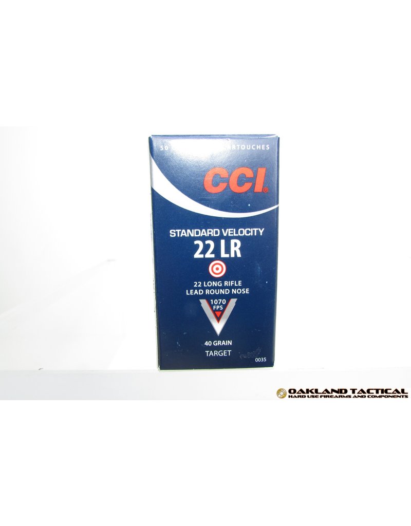 CCI Long Rifle Standard Velocity .22 LR Lead Round Nose 40 Grain Target 50 Cartridges MFG # 0035 UPC Code # 076683000354