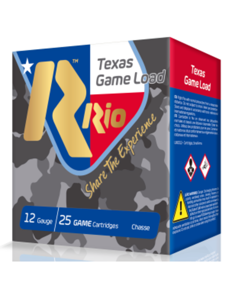 Rio Ammunition Top Game Texas Game Load Standard Velocity 12 Gauge 2.75" 1 1/4 oz 7.5 Shot 25 Bx/ 10 Cs