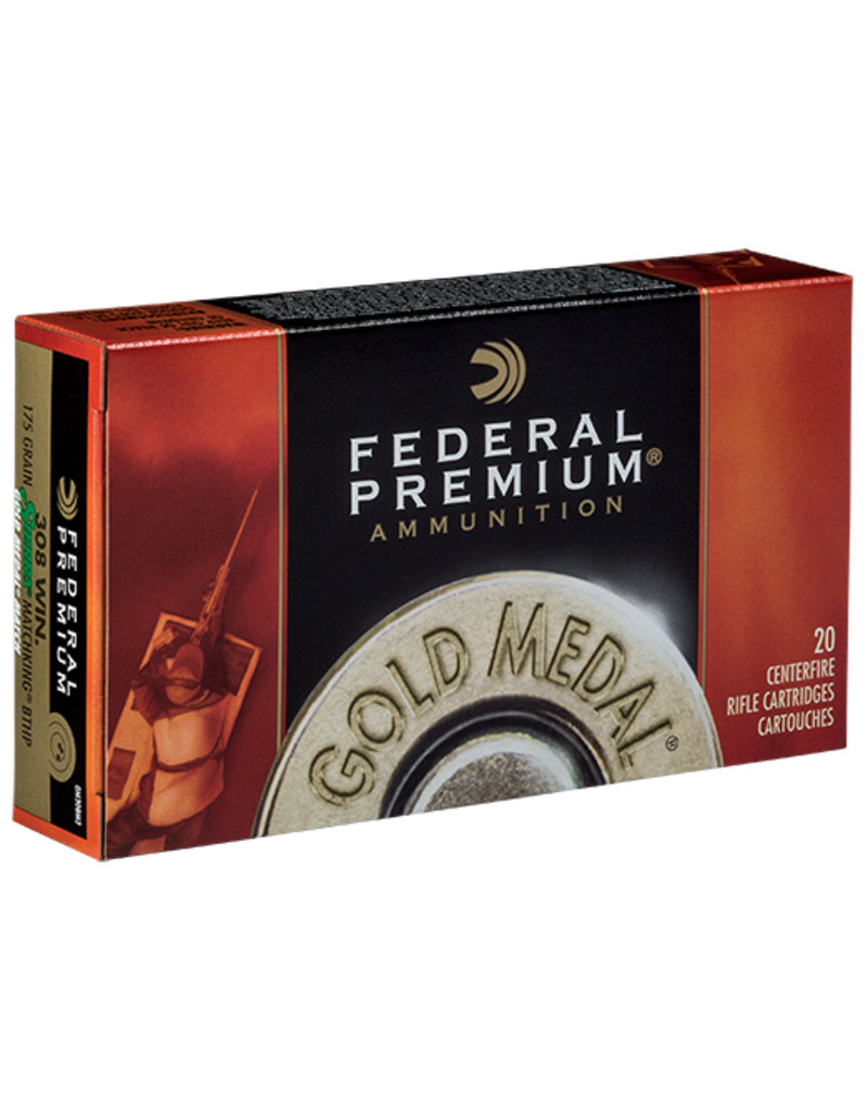 Federal Ammunition Federal Premium Gold Medal .308 Winchester (7.62x51mm) 175 Grain Sierra MatchKing BTHP 20 Cartridges MFG # GM308M2