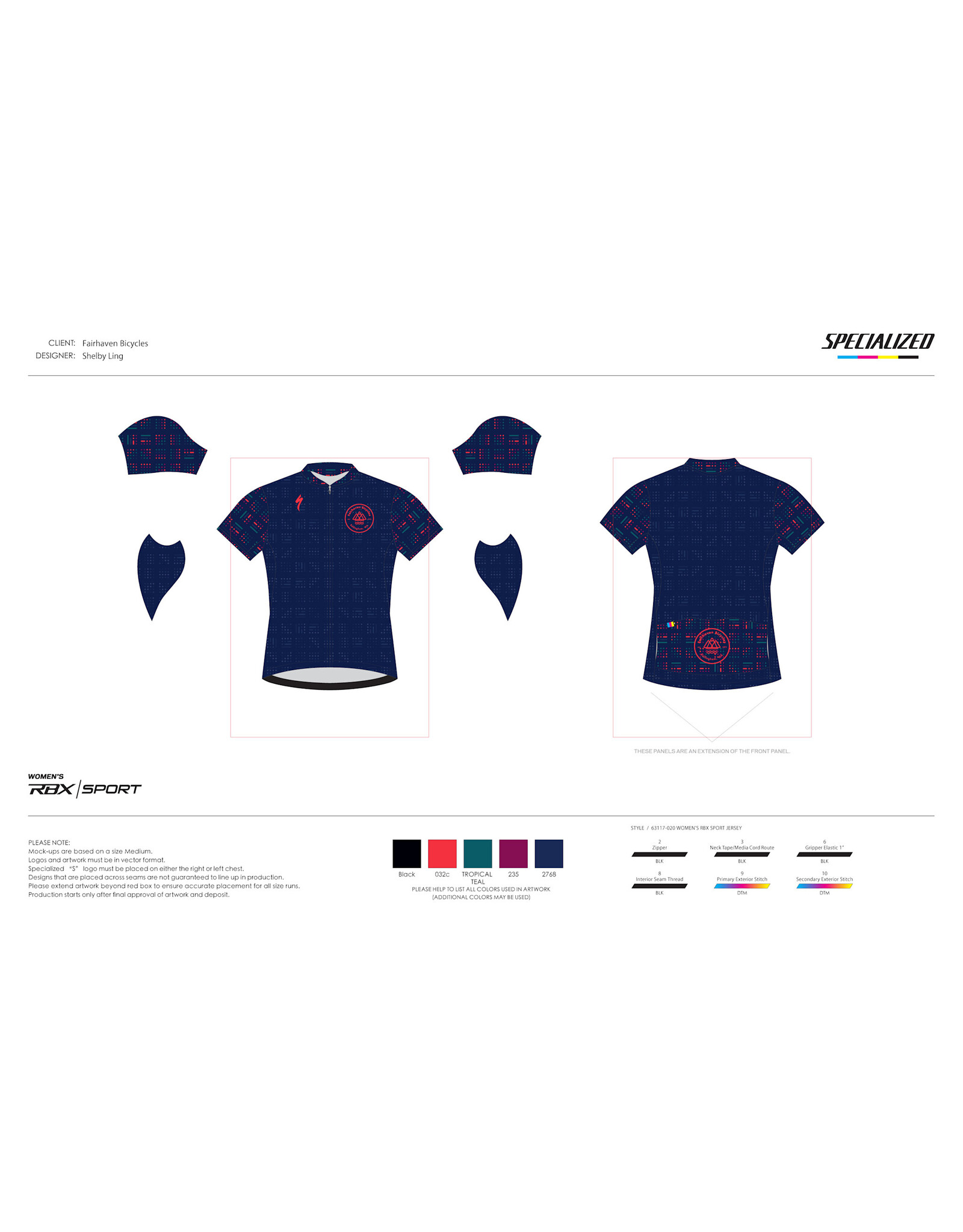 Specialized Fairhaven Bicycles Jersey -Trifecta Print