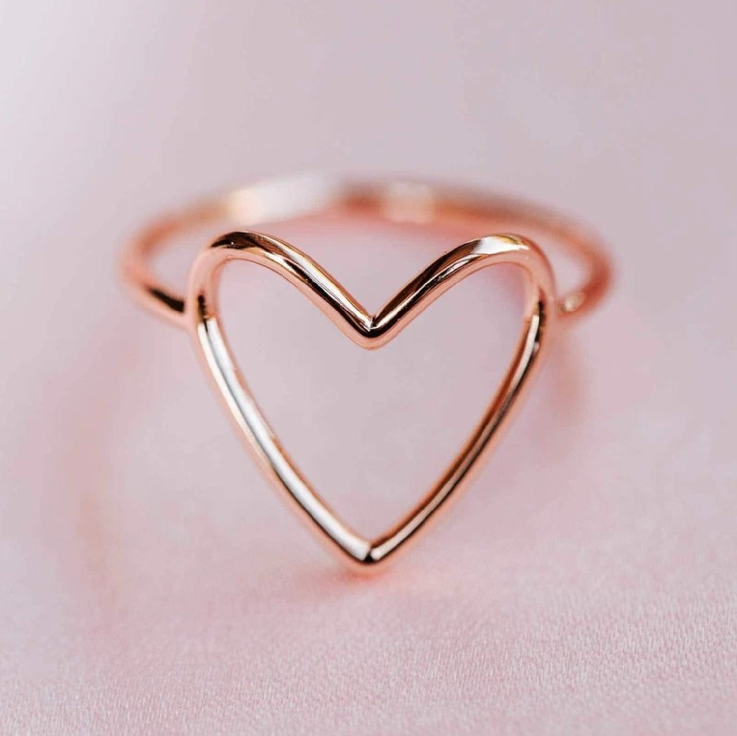 Big Heart Band Rose Gold Ring - KHL CLOTHING COMPANY