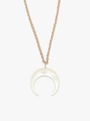 Pearl Crescent Moon Rose Gold Necklace - KHL CLOTHING