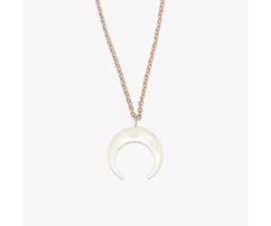 Pura Vida Pearl Crescent Moon Rose Gold Necklace