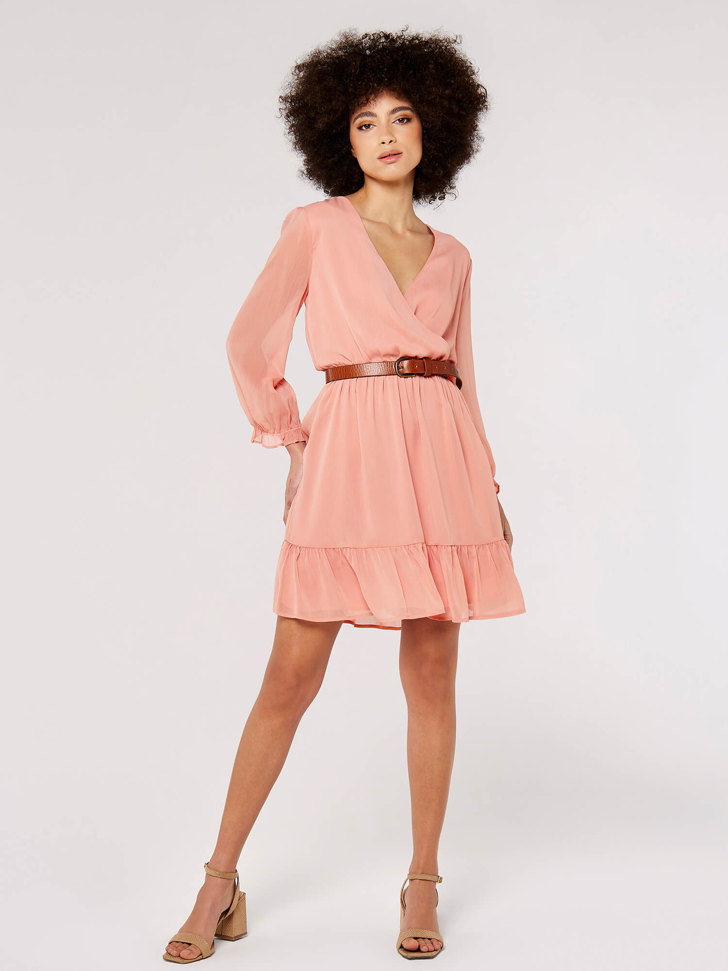 Chiffon ruffle sales mini dress