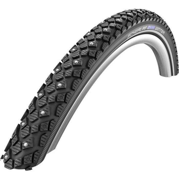 Schwalbe, Winter, 700x35C, Wire, Clincher, KevlarGuard, Studded, Reflex, 50TPI, 35-85PSI, Black