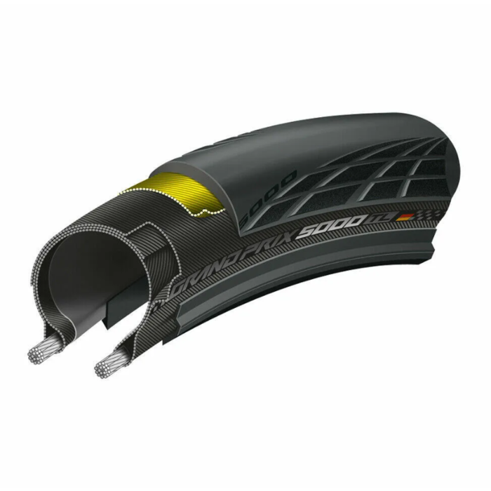 Continental Grand Prix 5000 TL 700 x 28 TL Fold Black-BW + Black Chili