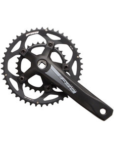  FSA, Tempo Double Adv JIS, Crankset, Speed: 10/11, BCD: 80/110, 30/46, Square, 170mm, Black