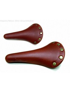  Bike Attitude selle cuir brun avec rivets en cuivre