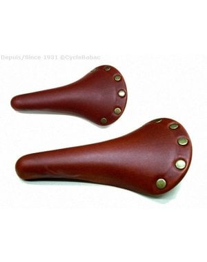  Bike Attitude selle cuir brun avec rivets en cuivre