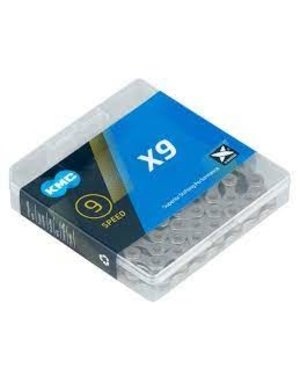  KMC, Chaîne X9 NP/GY, 9 Vit., 116 Links, Argent