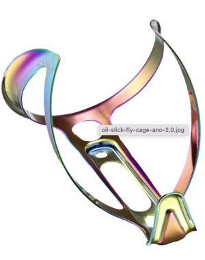  Supacaz, Fly Cage Ano, Bottle Cage, Aluminum, Oil Slick, 18g