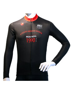 Vêtements CGR Maillot Homme LS Blk/Red/White CGR11