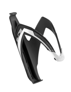  Elite Custom Race Fiber Reinforced Composite Bottle Cage Gloss Black w/ White Graphic