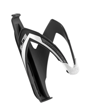  Elite Custom Race Fiber Reinforced Composite Bottle Cage Gloss Black w/ White Graphic