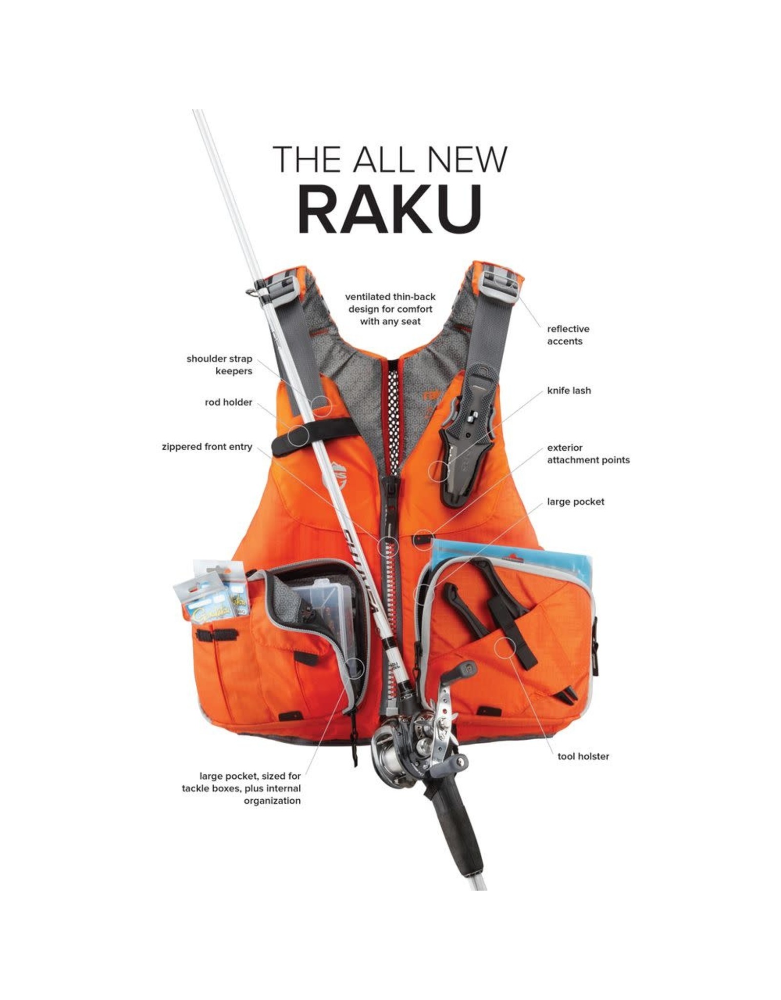 NRS Raku Fishing PFD - Kayak Junky