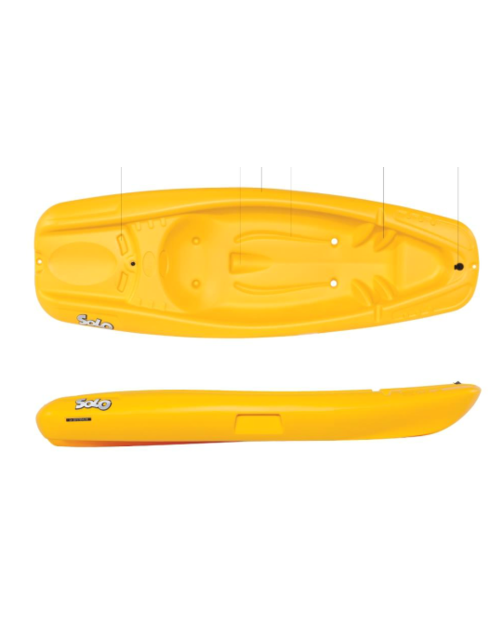 Pelican Kayak Solo avec pagaie Jaune
