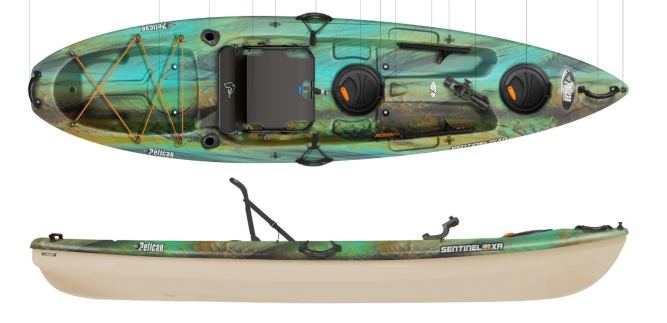 Pelican kayak Sentinel 100XR Angler e/Send - Kayak Junky