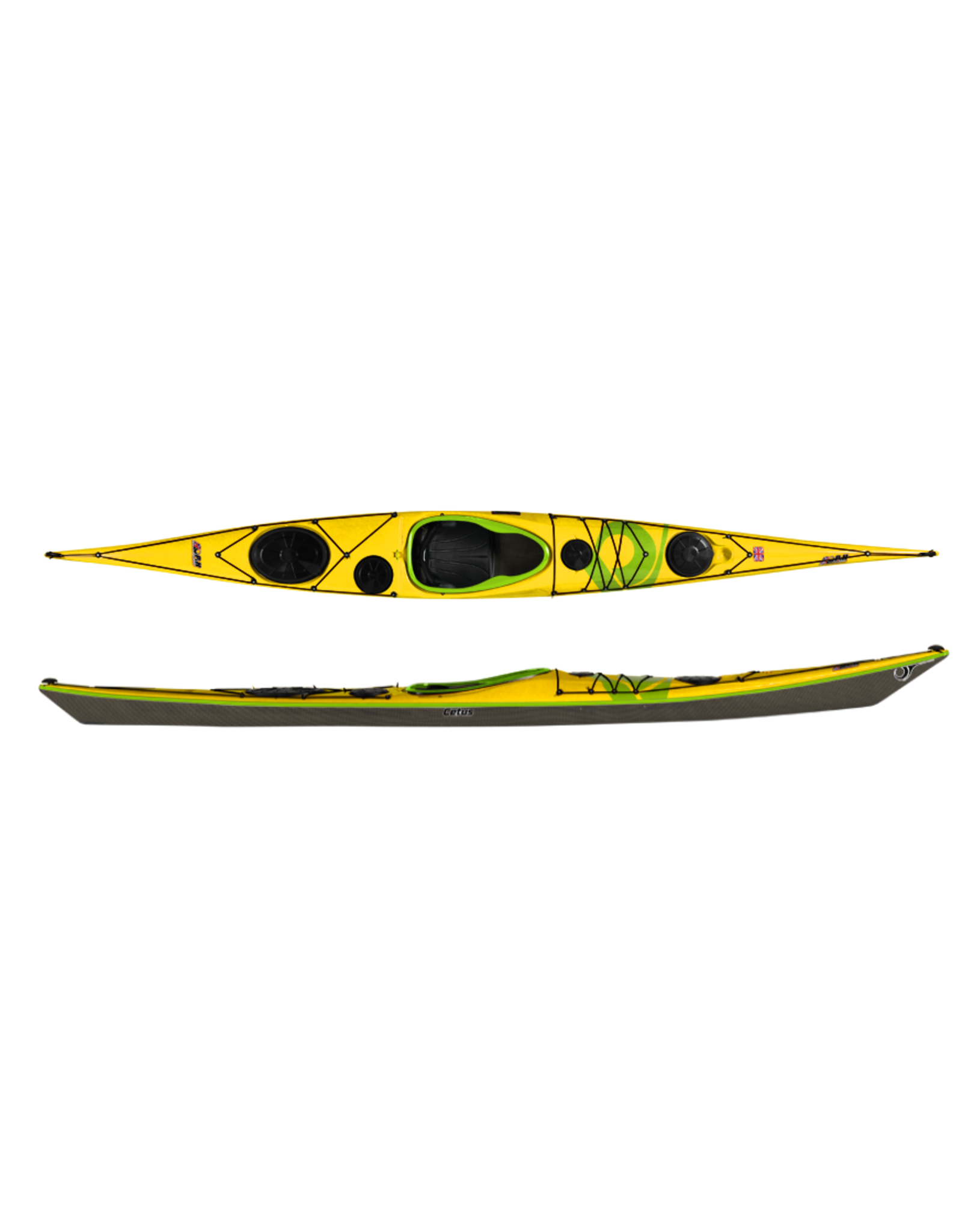 P&H Custom Sea Kayaks P&H kayak Cetus HV Lightweight Kevlar/Carbon Yellow/Clear/Lime