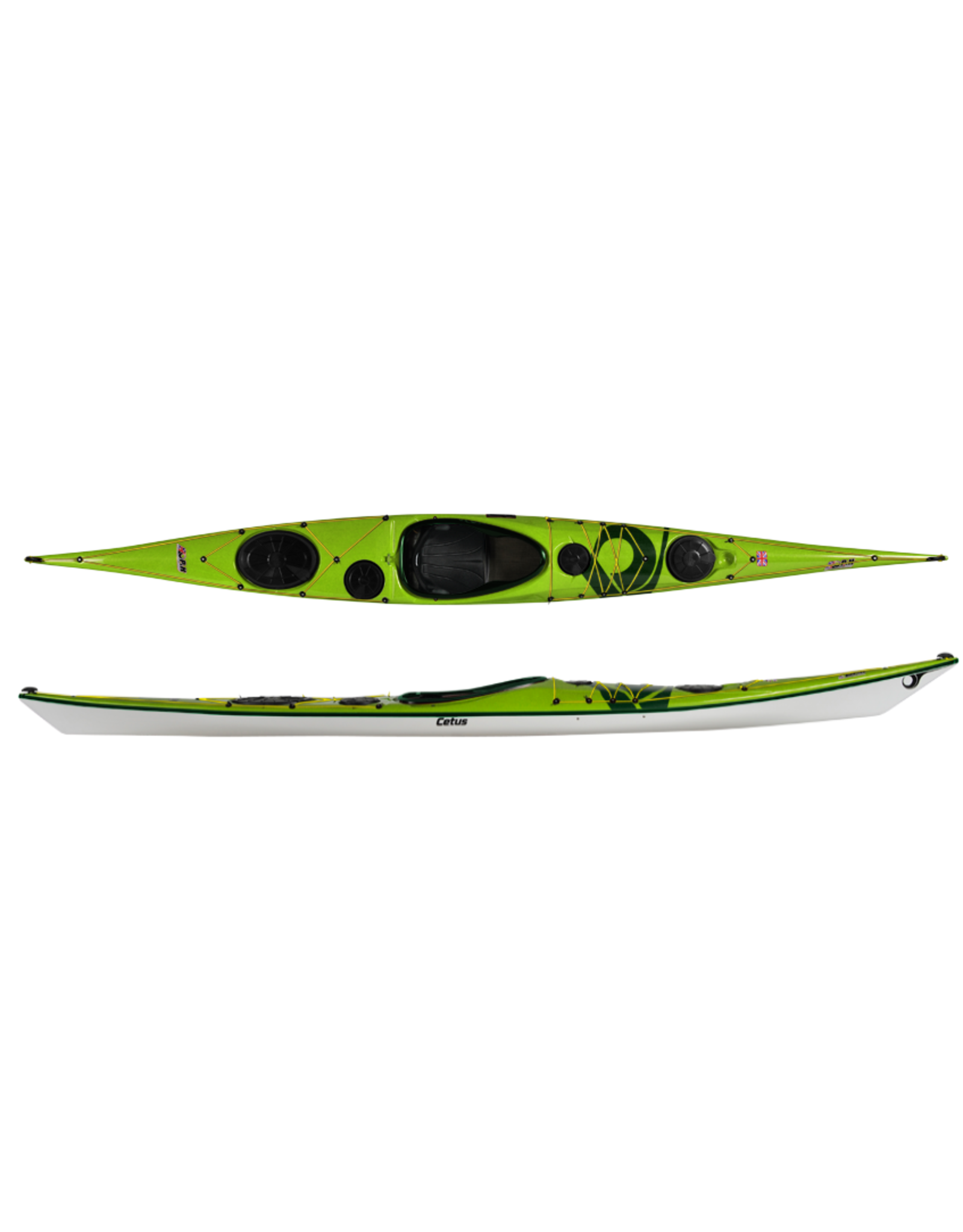 P&H Custom Sea Kayaks P&H kayak Cetus HV Lightweight Kevlar/Carbon Lime/White/Racing Green