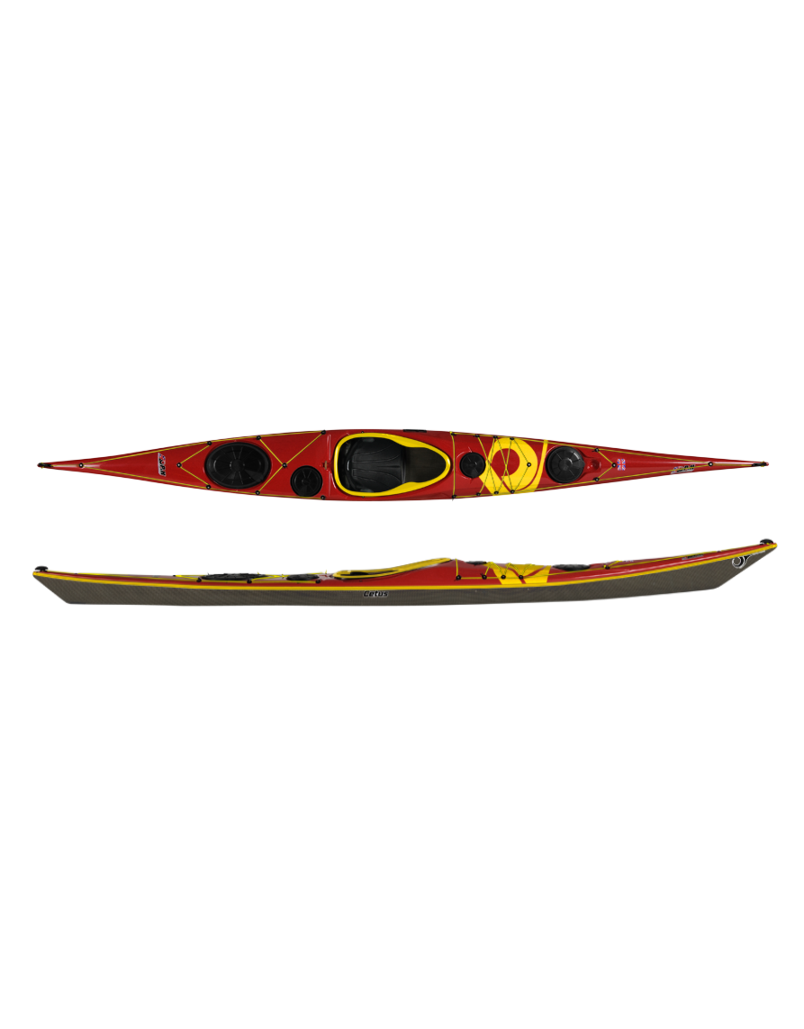 P&H Custom Sea Kayaks P&H kayak Cetus LV Lightweight Kevlar/Carbon Red/Clear/Yellow (2022)