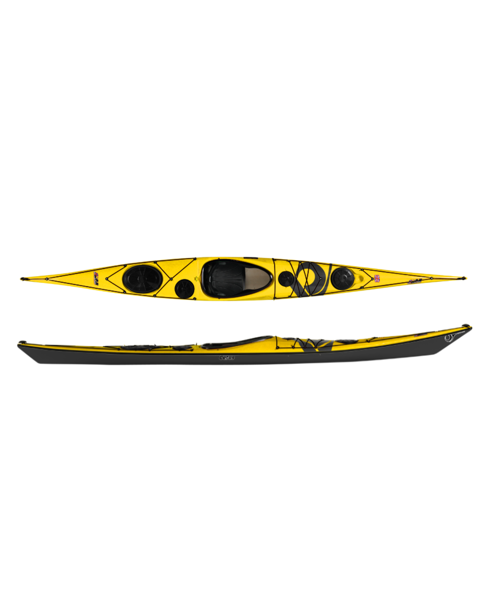 P&H Custom Sea Kayaks P&H kayak Cetus LV Performance Kevlar/Diolen Yellow/Dark Grey/Dark Gray (2022)