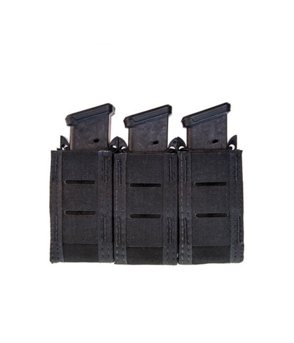 High Spees Gear Triple Pistol TACO MOLLE Mount Pouch, Black, Holds