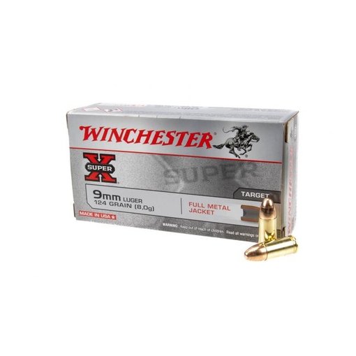Winchester WINCHESTER SUPER X 9MM 124 GR - 500 RD CASE