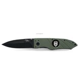 HOFFNER KNIFES HOFFNER 3.5 Flatline Folding Combo Knife- Olive/Black