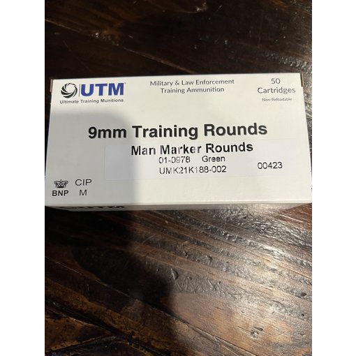 UTM UTM 9MM MMR TRAINING ROUNDS 50 ROUND BOX