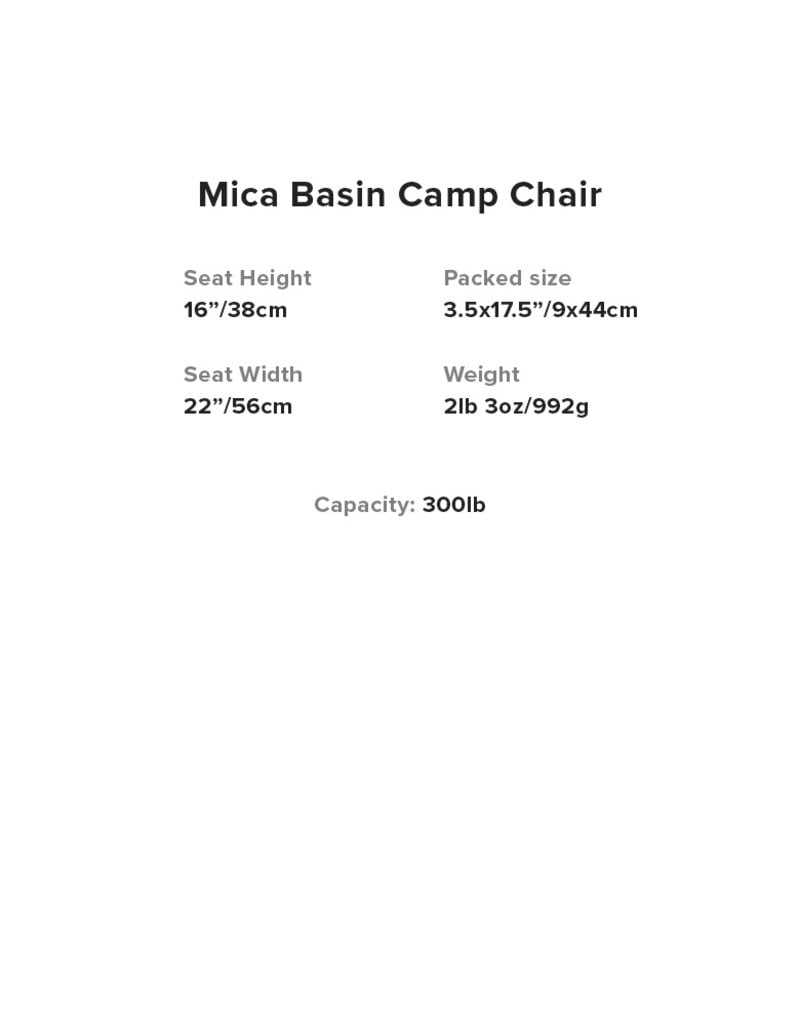 Big Agnes Mica Basin Camp Chair