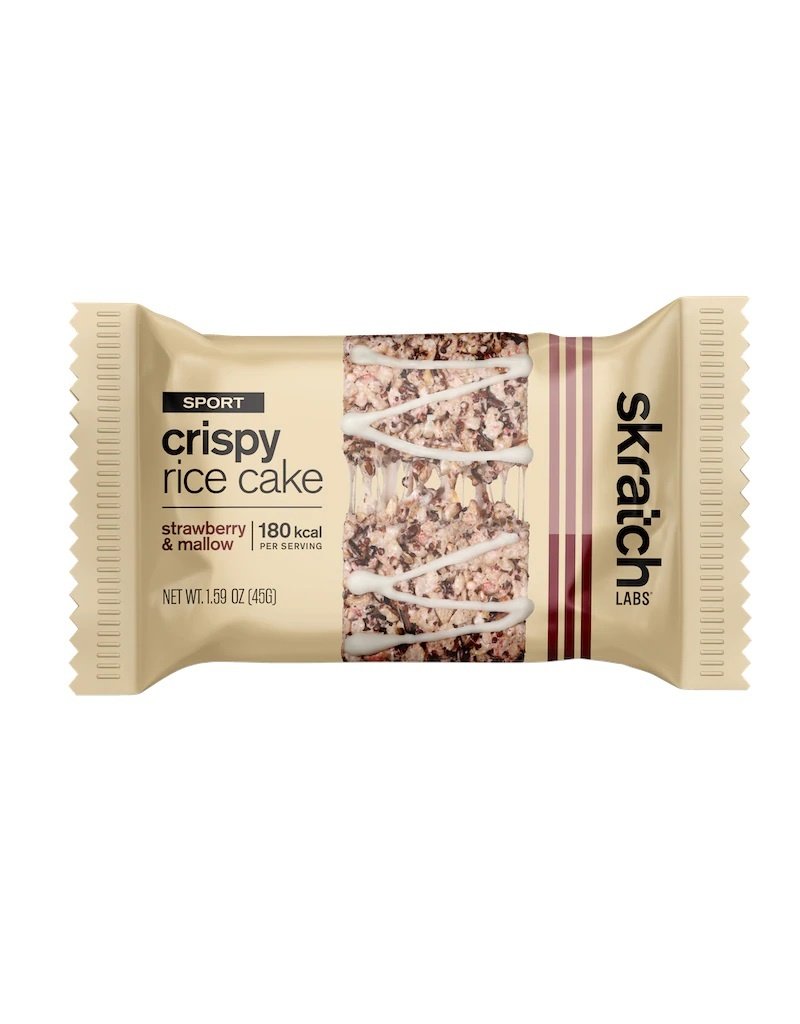 Skratch Labs Sport Crispy Rice Cake, Strawberries & Mallow, 45g Bar, Single