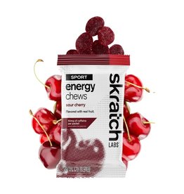 Skratch Labs Sport Energy Chews, Caffeinated Sour Cherry, 50g, Single Serving