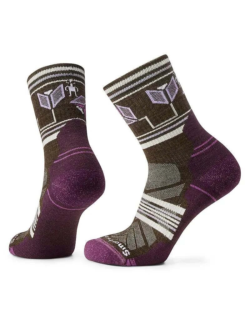 Smartwool Women's Hike Light Cushion Castle Peak Pattern Mid Crew Socks