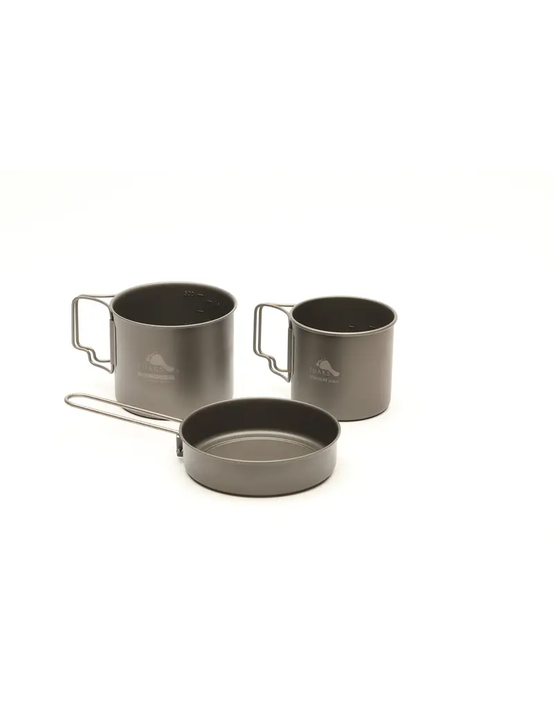 TOAKS 1 Person Titanium Compact Cookset (550ml Pot, 375ml Cup, PAN-110 modified)