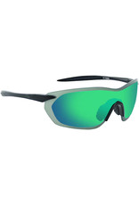 Optic Nerve Optic Nerve Sunglasses: Fixie Dash Matte Black/Black Tips, with Smoke/Green Flash Lens