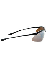 Optic Nerve ONE Tightrope Polarized Sunglasses - Shiny Black Rim w/ Brown Lens w/ Silver Flash