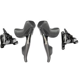 SRAM SRAM Force AXS HRD eTap Shift/Brake Lever and Hydraulic Disc Brake Caliper - Left/Front & Right/Rear, Flat Mount, 20mm Offset, Iridescent Gray/Blk, D2